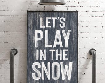 Farmhouse Winter Sign, Navy Blue Framed Wall Art, Winter Seasonal Gift