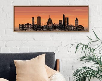 Washington DC Skyline Art: Dusk Cityscape (Canvas or Paper Prints)