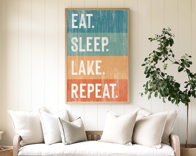 Lake House Wall Sign: Vintage Style - Rustic Porch Decor