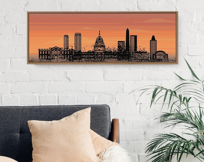 Washington DC Skyline Art: Dusk Cityscape (Canvas or Paper Prints)