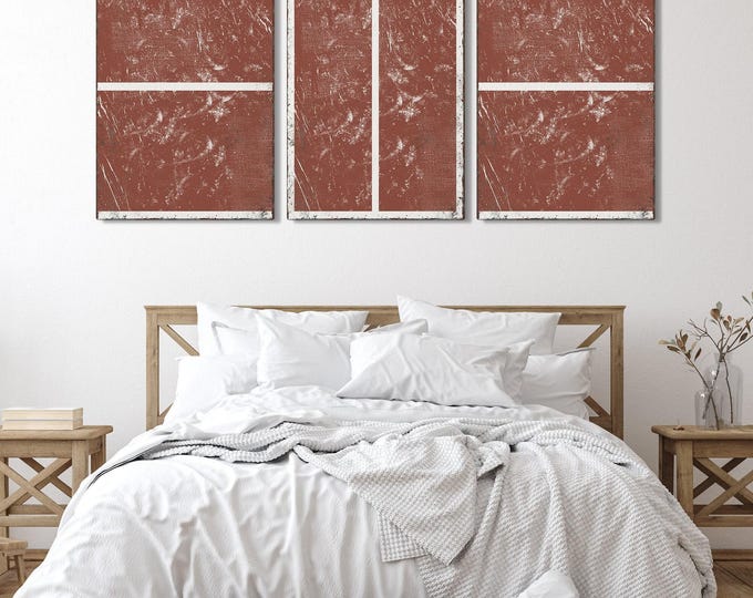 Triptych PICKLEBALL Wall Art,  3 Piece Framed Set, Pickleball Gifts, Sports-themed decor, Modern Farmhouse, Clay Brown