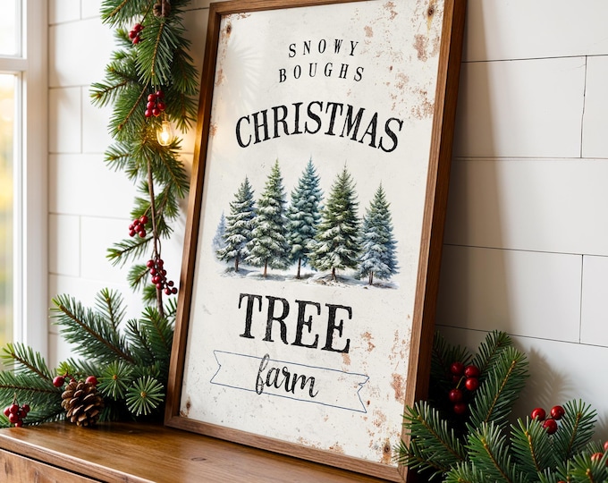 Christmas Tree Farm Sign, Rustic Holiday Decor, Season Gift