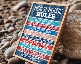 Colorful Beach Signs: Vintage Coastal Wall Art for Nautical Decor