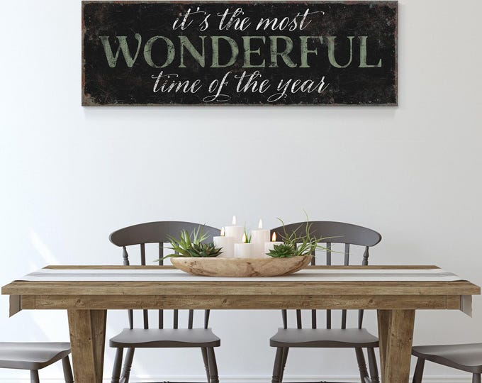 Christmas Wall Sign, Black White Green, Farmhouse Style (Multiple Sizes)
