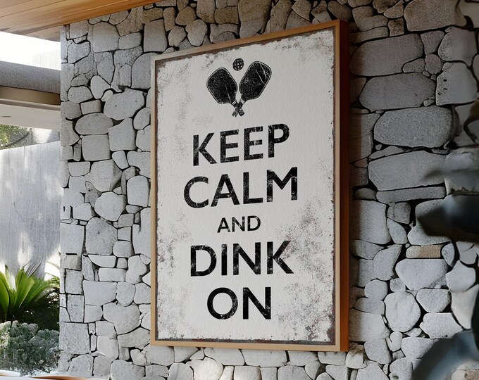 Vintage Pickleball Sign, Retro Wall Art (Canvas, Paper, Aluminum)