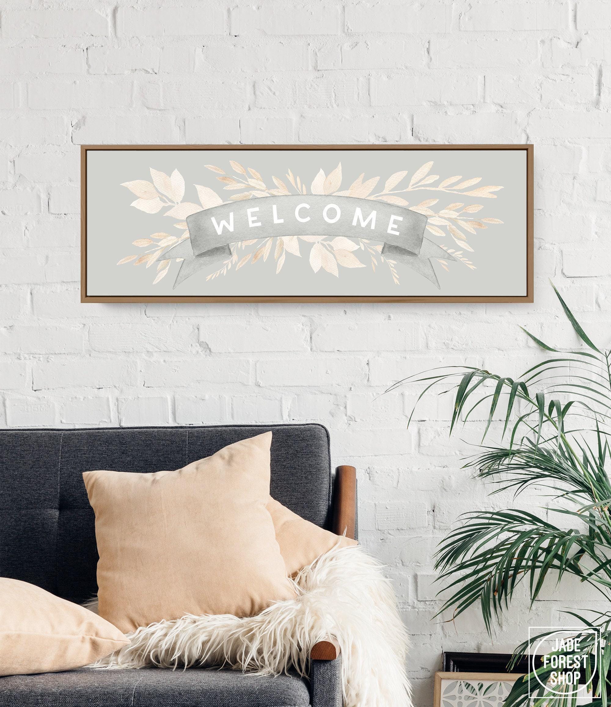 EcoRise Welcome Vertical Wall Sign – Rustic MDF Hanging Décor For Home