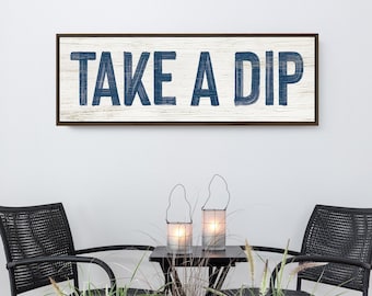 Pool Sign Decor: Vintage Nautical Style (Long Skinny, Multiple Sizes)