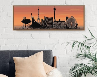 Las Vegas Sunset Canvas Print, Urban Skyline (Multiple Sizes)