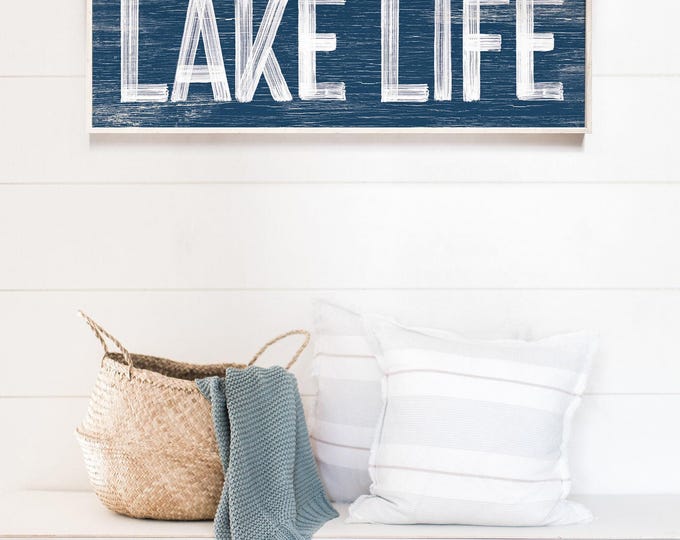Lake Life Wall Decor: Nautical Farmhouse Style (Canvas or Aluminum)
