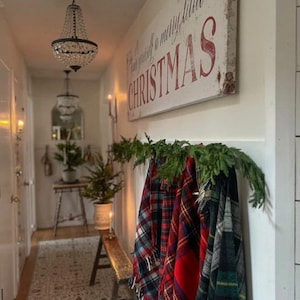 Wide Sign Decor, Have Yourself a Merry Little Christmas, Barn Red Lyric Print