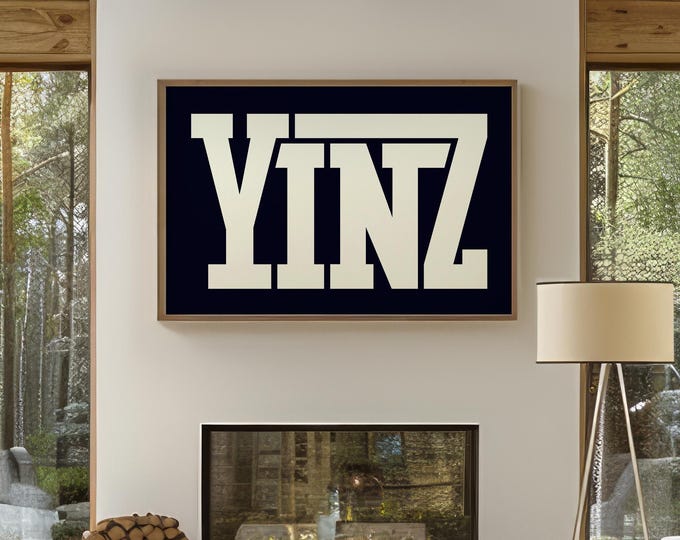 Yinz Canvas Sign: Pittsburgh Pride Wall Decor (Black & White, Multiple Sizes)