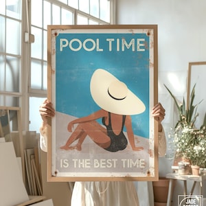 Decorazione murale per la piscina, stile moderno rustico, regalo per la mamma appassionata di nuoto.