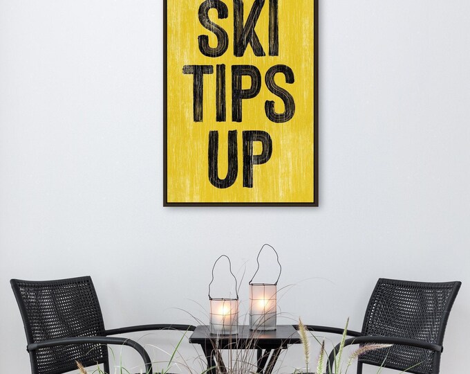 Lodge Decor, Cozy Ski Sign Farmhouse Winter Canvas Aluminum