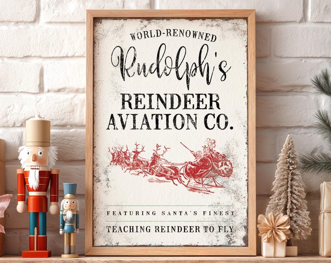 Rudolph Reindeer Wall Art: Cozy Holiday Decor (Canvas or Aluminum)