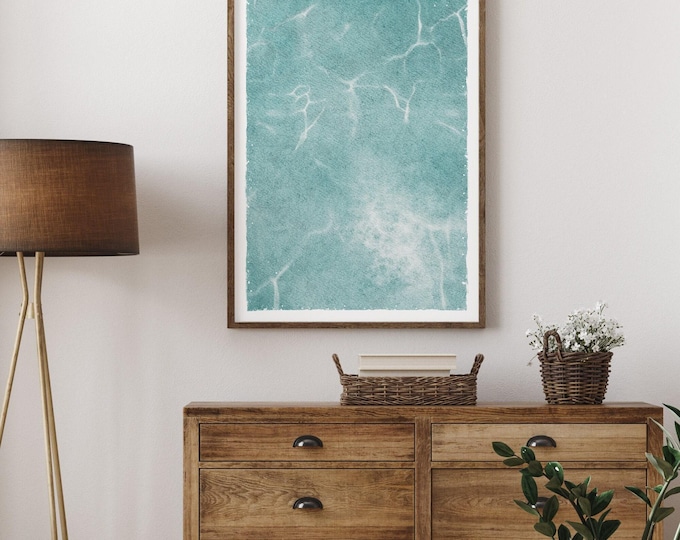 Oversized Beach Wall Art - Soft Sand Hues, Rustic Frame