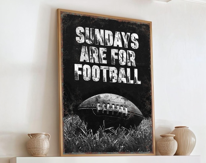 Vintage Football Wall Art: Sundays Are for Football