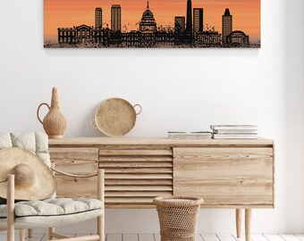 Washington DC Skyline Art: Dusk Cityscape (Canvas or Paper Prints)