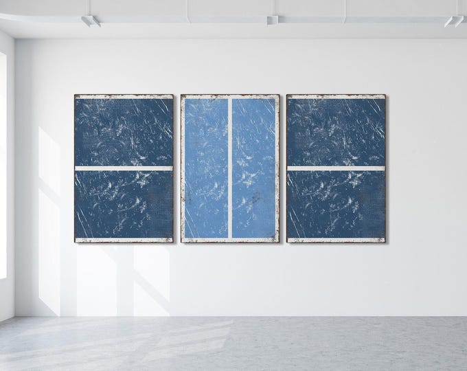 Pickleball Triptych Wall Art, 3 Piece Sports Room Set, Gift for Sports Fan