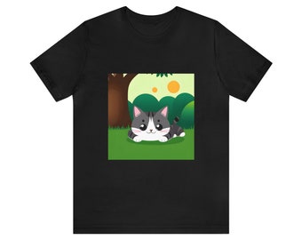【CPGN STUDIO】24SS★ DTP SWEET CAT Short Sleeve Tee Unisex Cartoon T-Shirts Harajuku Kawaii Cat Letter Printed
