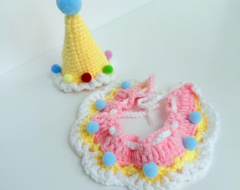 Cat Birthday Outfit | Crochet | Knitted | Letterbox Gift | Handmade | Cat Lady | Fur Buddy | Accessories | New Pet | Friend |