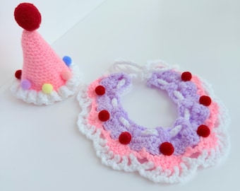 Cat Birthday Outfit | Crochet | Knitted | Letterbox Gift | Handmade | Cat Lady | Fur Buddy | Accessories | New Pet | Friend |