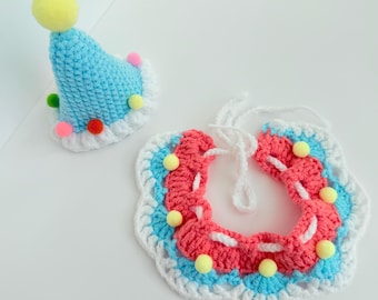 Cat Birthday Outfit | Crochet | Knitted | Letterbox Gift | Handmade | Cat Lady | Fur Buddy | Accessories | New Pet | Friend |