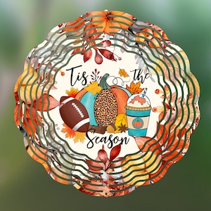 Fall Wind Spinner Sublimation Design: Pumpkin Spice Latte PNG Digital Download