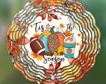 Fall Wind Spinner Sublimation Design: Pumpkin Spice Latte PNG Digital Download