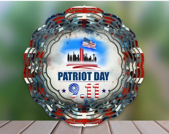 Patriot Day Wind Spinner Sublimation Design, Never Forget Wind Spinner Png, 9 11 Png for Sublimation, Garden 10inch Wind Spinner Design Png