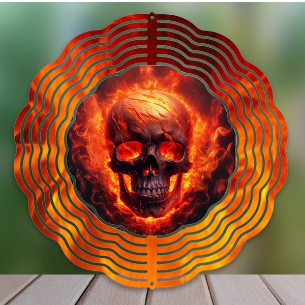 Design de sublimação de spinner de vento de fogo de caveira: PNG de 10 polegadas (download digital)