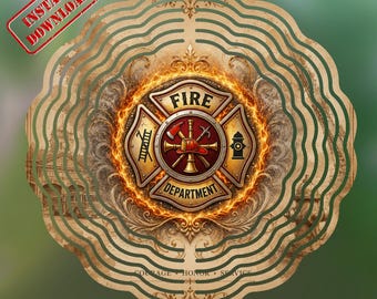Ancienne hélice à vent des pompiers PNG, conception de sublimation de croix de malte de pompier
