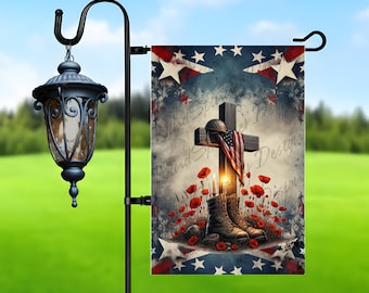 Patriotic Garden Flag Sublimation Design: Memorial Day, Independence Day (Digital Download)