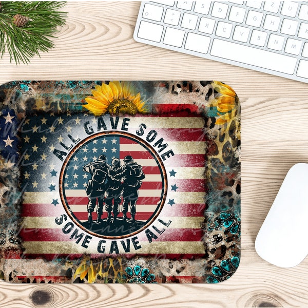 All Gave Some Some Gave All Mouse Pad PNG Sublimation Design, Never Forget Mouse Pad PNG for Sublimation, Western Sunflowers MousePad Design