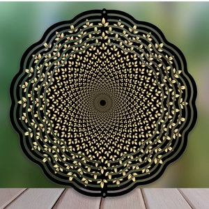 Mandala Wind Spinner Sublimation Design, Leaves Pattern Mandala WindSpinner PNG for Sublimation, 10inch Wind spinner Png, Digital Download