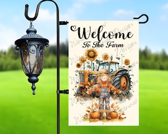Farm Scarecrow Garden Flag Sublimation Design (Digital Download)