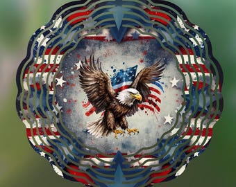 Wind Spinner Eagle American Flag png, Vintage Patriotic wind spinner, American Flag Eagle Png for Sublimation, Garden Wind Spinner Design