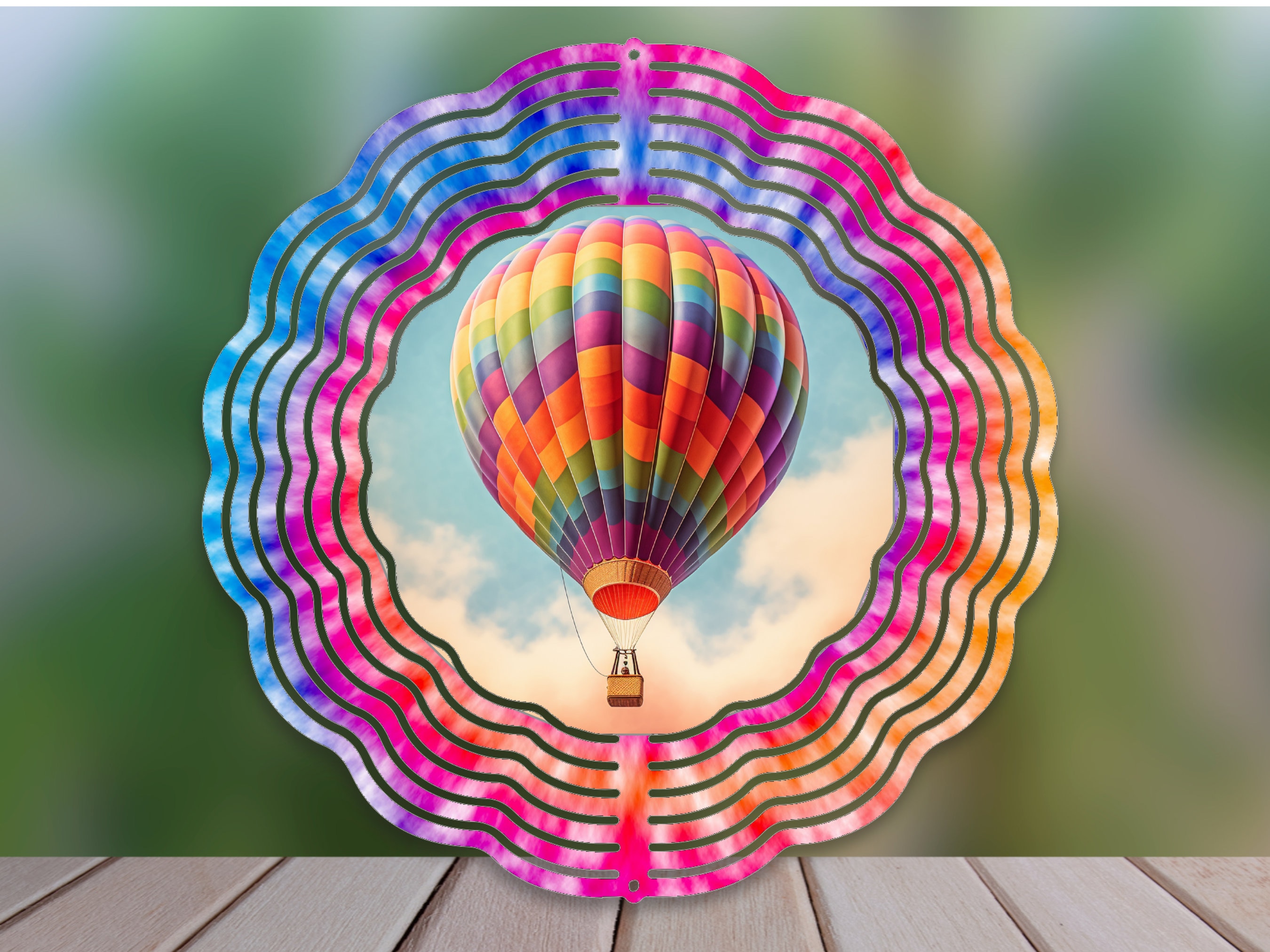 Hot Air Balloon Wind Spinner Sublimation Design Balloon Etsy