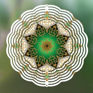 Islamic Mandala Wind Spinner Sublimation Design, Bright Mandala WindSpinner PNG for Sublimation, Mandala Design 10inch Windspinner Download