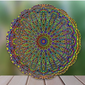 Abstract Mandala Wind Spinner Sublimation Design, Colorful Mandala WindSpinner for Sublimation, Geometric Mandala Design 10inch Windspinner