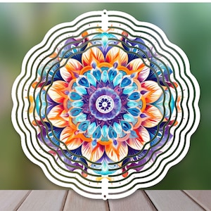 Mandala Wind Spinner Sublimation Design, Colorful Mandala WindSpinner, Floral Mandala PNG for Sublimation Design 10inch Windspinner Download