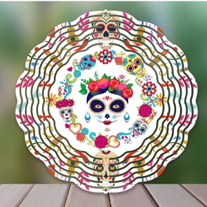 Catrina Sugar Skull Wind Spinner Sublimation Design, Day of the dead WindSpinner Sublimation, 10inch Wind spinner Png, PNG Digital Download