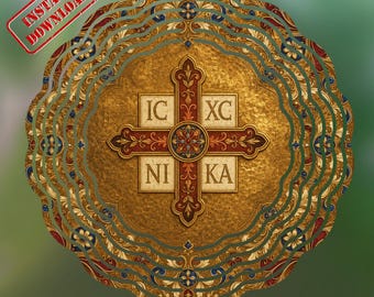 Orthodox Cross png, IC XC NIKA Christian Wall Art, Byzantine Religious Decor, Catholic Cross Sublimation, Digital Download