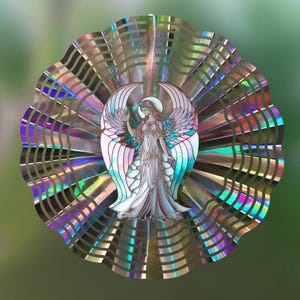 Angel Wind Spinner Sublimation Designs, Stained Glass Angel wind spinner Png, 10inch Windspinner design, Angel Png for Sublimation Download