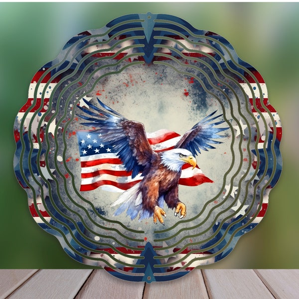 Eagle American Wind Spinner, Eagle American Flag png, Vintage Patriotic wind spinner, Eagle Png for Sublimation, Garden Wind Spinner Design