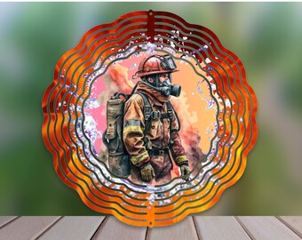 Molinillo de viento de bombero PNG para sublimación, diseño de sublimación de molinillo de viento de bombero, descarga digital de molinillo de viento de bombero de 10 pulgadas PNG