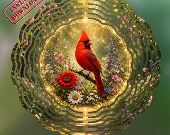 Oreillette à vent cardinal rouge PNG, jardin floral sublimation design