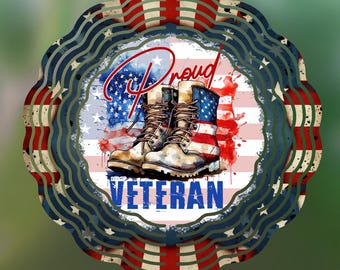 Veterans Day Wind Spinner Sublimation Design, Proud Veteran Boots WindSpinner PNG Sublimation, We Will Never Forget 10inch Wind spinner Png