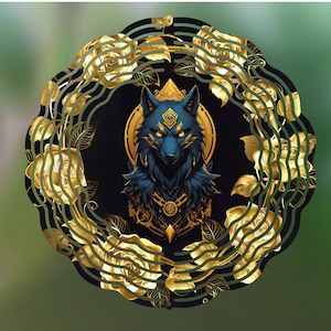 Fantastic Wolf Wind Spinner Sublimation Design, Mystical Wolf WindSpinner PNG for Sublimation, 10inch Wind spinner Png, Digital Download