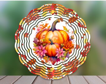 Fall Pumpkin Wind Spinner Sublimation Design, Autumn Pumpkin Png for Sublimation, Pumpkin Garden 10inch WindSpinner Design