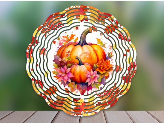 Fall Pumpkin Wind Spinner Sublimation Design, Autumn Pumpkin Png for Sublimation, Pumpkin Garden 10inch WindSpinner Design